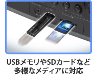 USBメモリやSDカードなど多様なメディアに対応